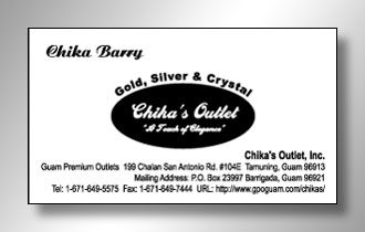 Chikas Outlet Business Card